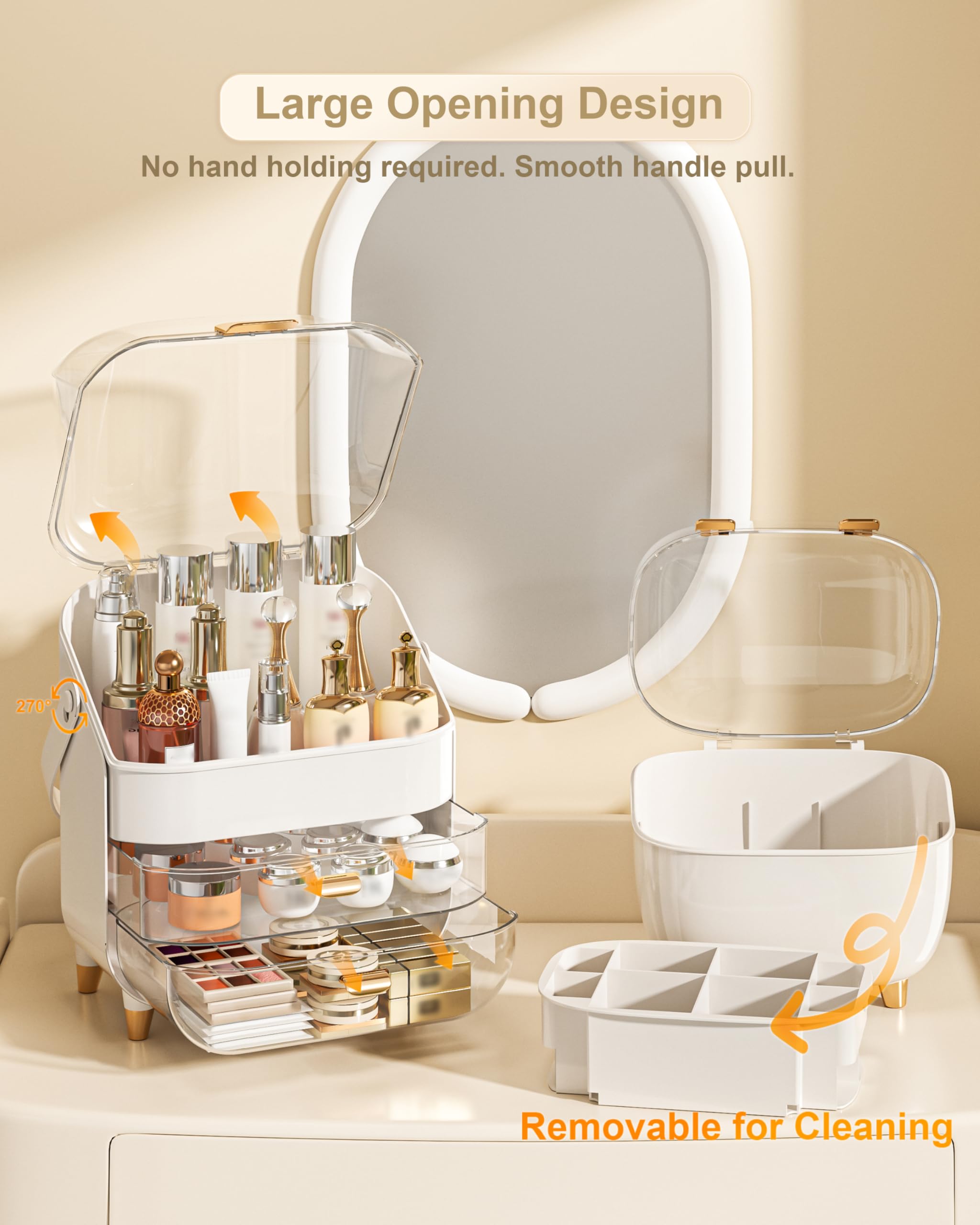 Anylady lipstick holder in rose gold with dedicated lipstick compartments.