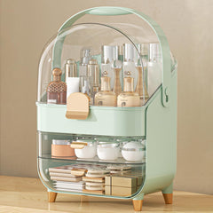 Anylady makeup organizer countertop green with large storage for cosmetics and skincare