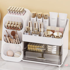 Anylady makeup organizer front view shows sturdy drawers for organized cosmetics.