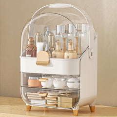 Anylady makeup organizer rose gold front view for decluttering vanity and quick finds.