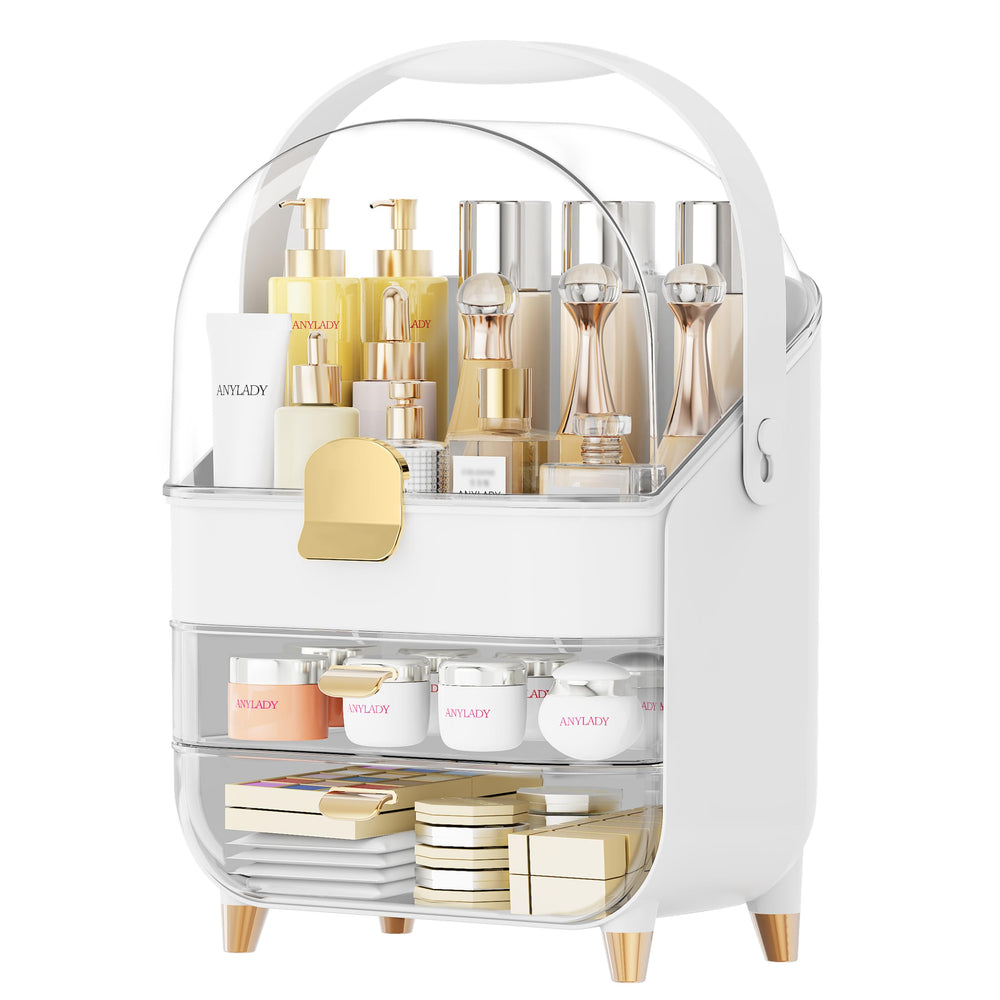 Anylady makeup organizer rose gold gift-ready packaging ideal for teens and gifting.