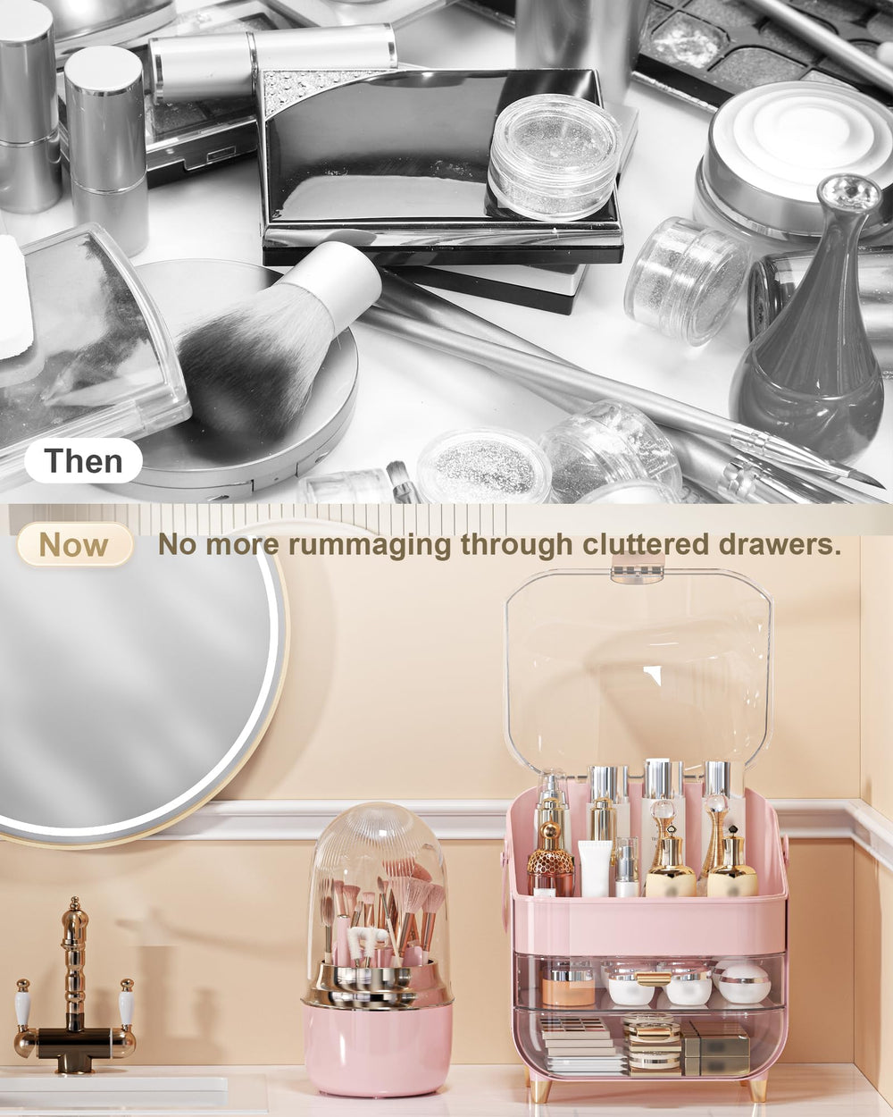 Anylady non-slip bottom design keeps the organizer steady on counters.