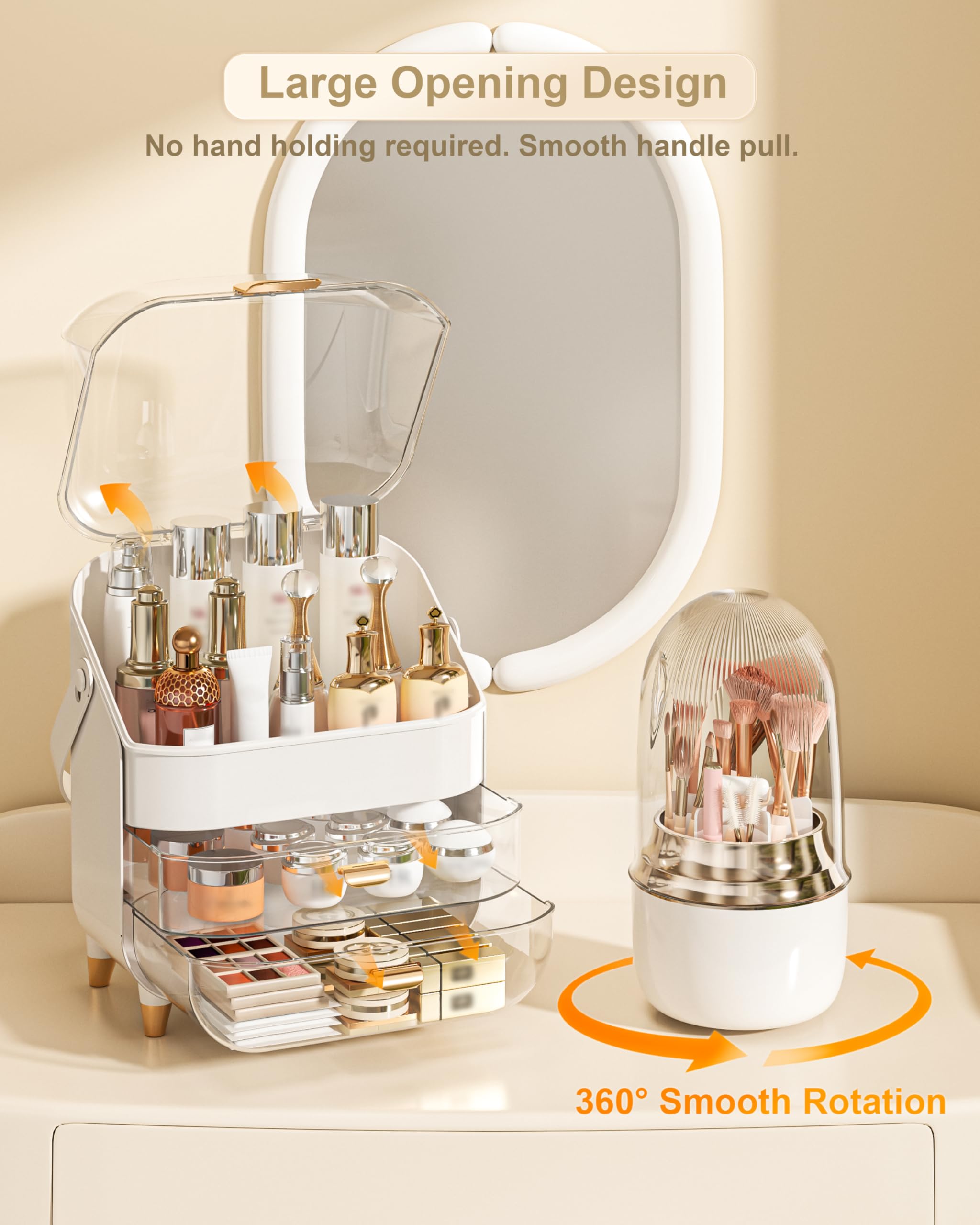 Anylady skincare holder rose gold tall bottles fit neatly on three tiers