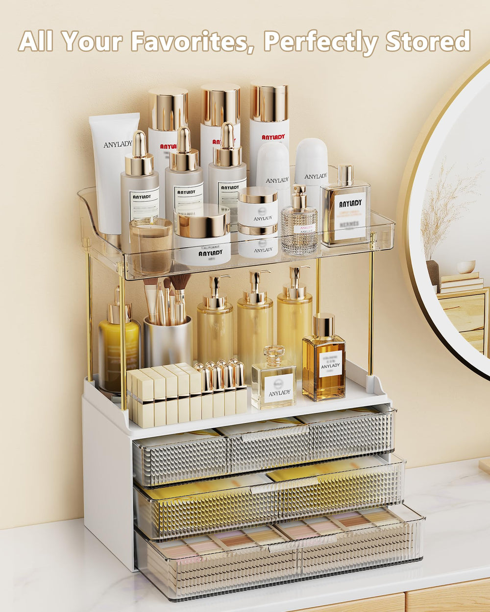 Anylady sturdy steel-frame closeup highlights heavy-duty capacity for daily use.