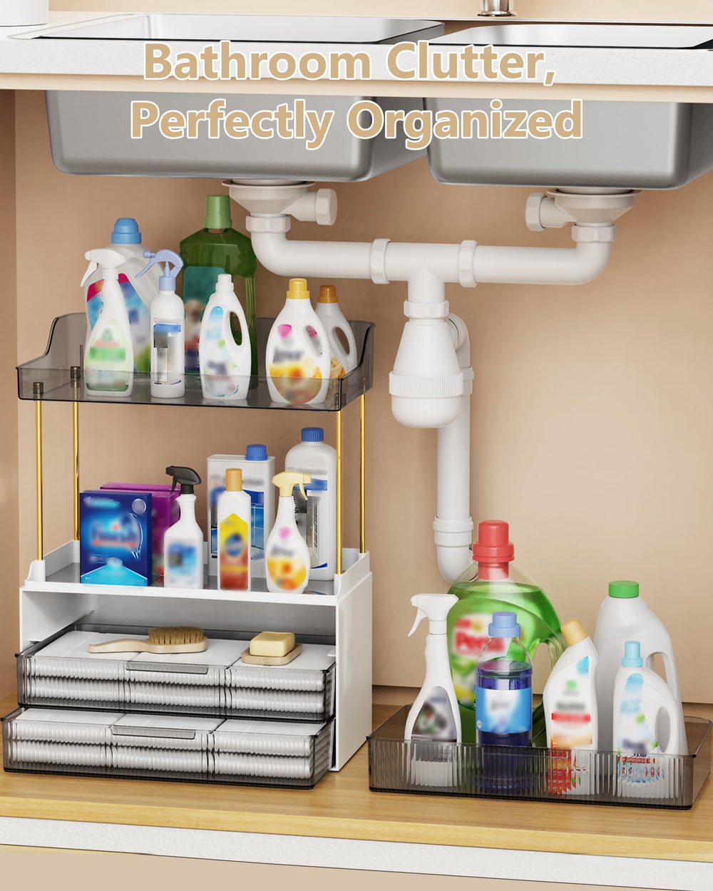 Anylady stylish frosted translucent finish blends with any decor while organizing essentials.