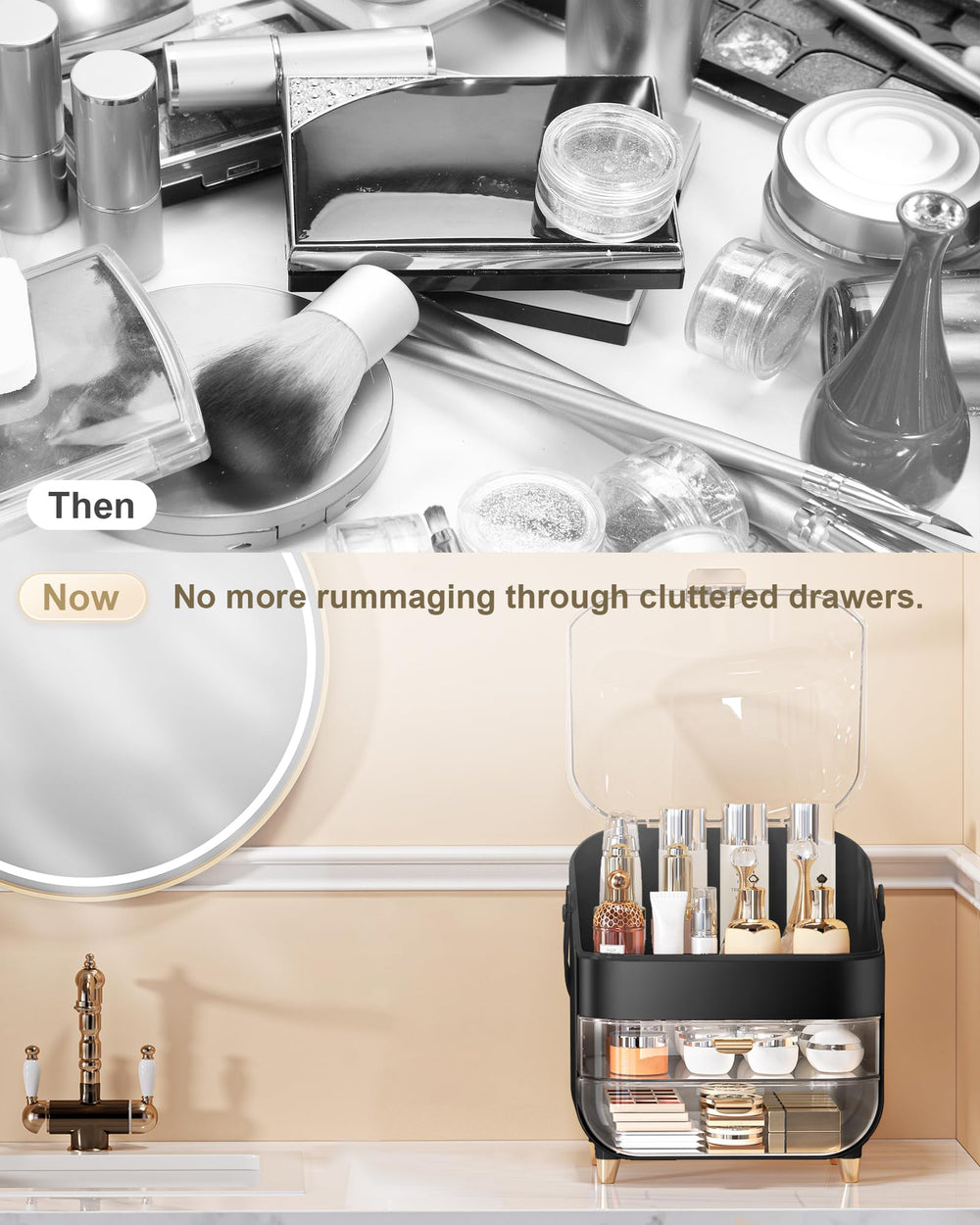 Anylady stylish makeup organizer that complements vanity decor