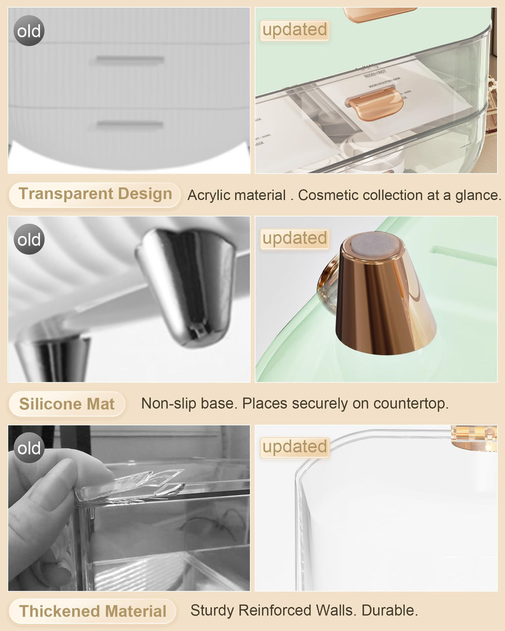 Anylady thickened ABS material non-slip base keeps countertops safe