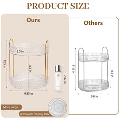 Anyoifax 360° spinning cosmetic holder offers easy reach to lipsticks and brushes.