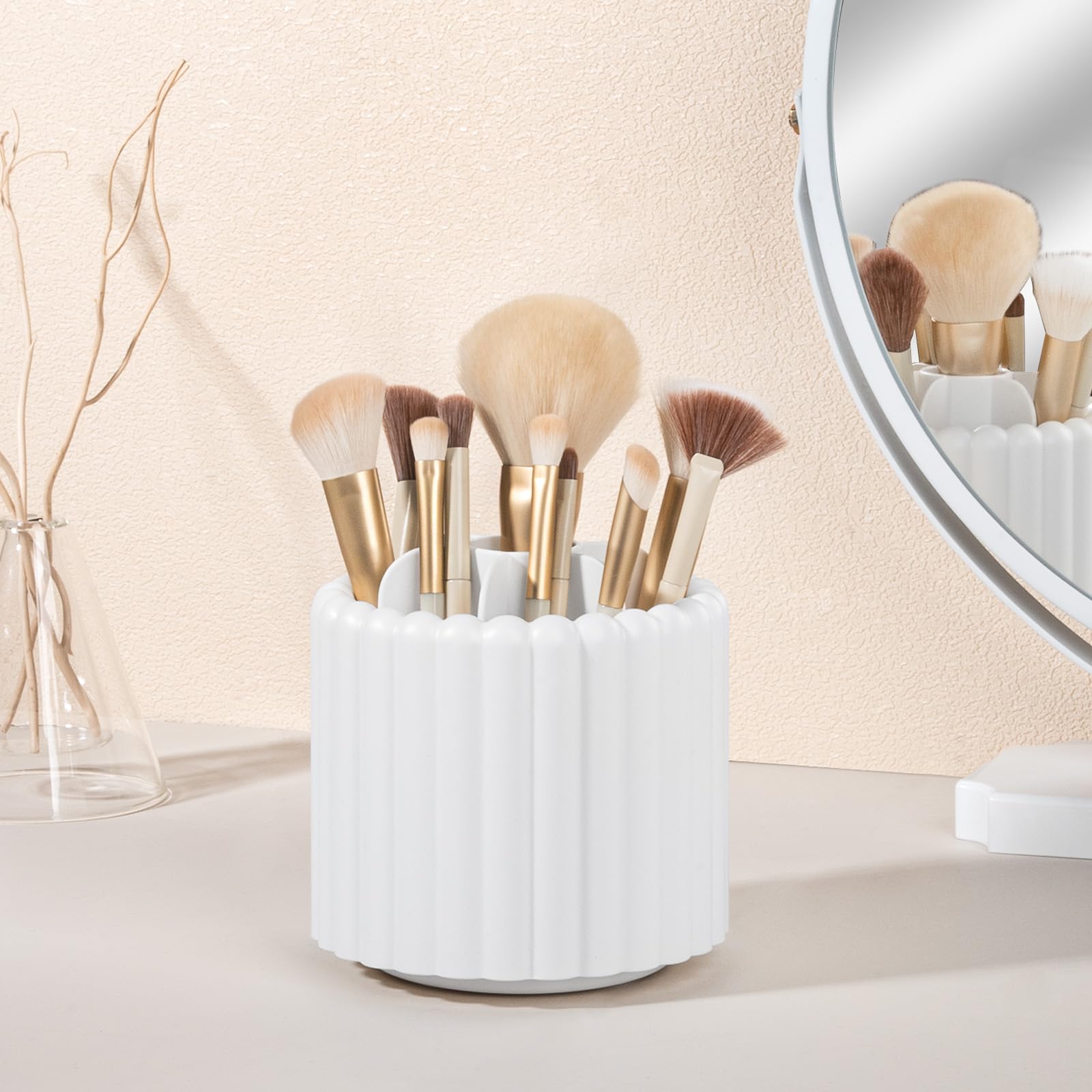 Anyoifax classic white finish adds elegant, versatile vanity décor.