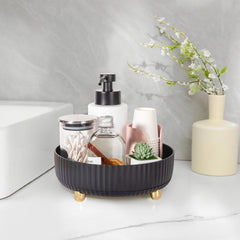 Anyoifax dresser vanity cosmetics organizer keeps makeup neatly accessible on busy mornings.
