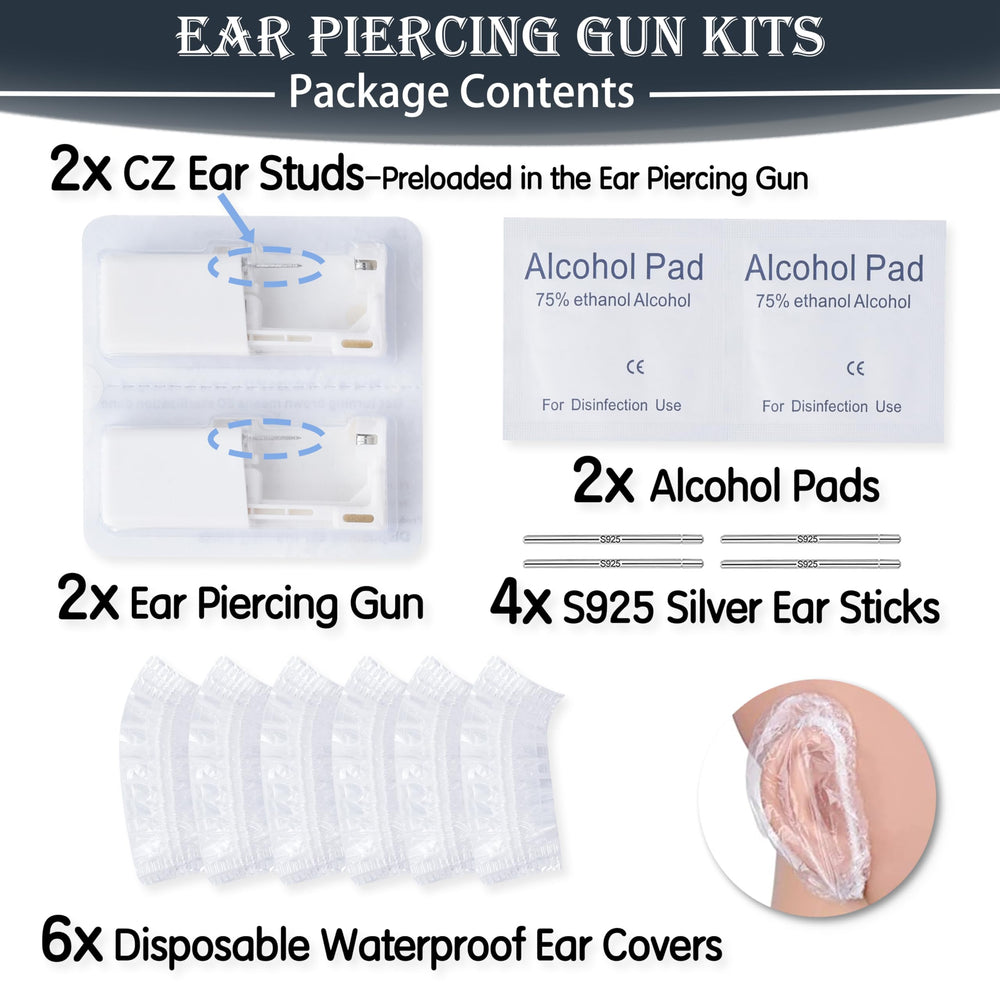 Anzero ear-piercing-gun side view highlights sterile components for clean, controlled piercings.