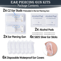 Anzero ear-piercing-gun side view highlights sterile components for clean, controlled piercings.
