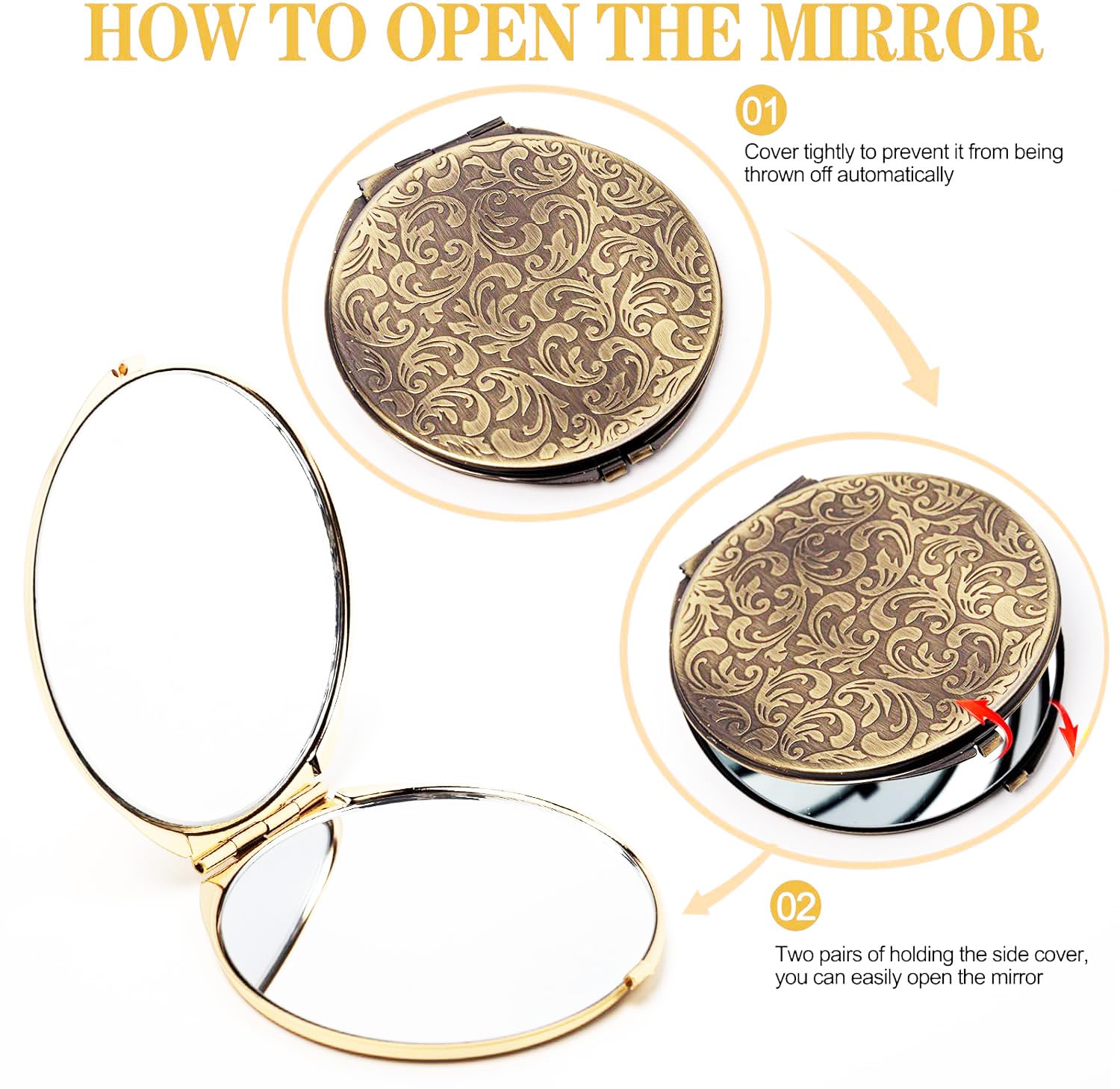 ANZHUO classic raised-pattern mirror highlights vintage craftsmanship