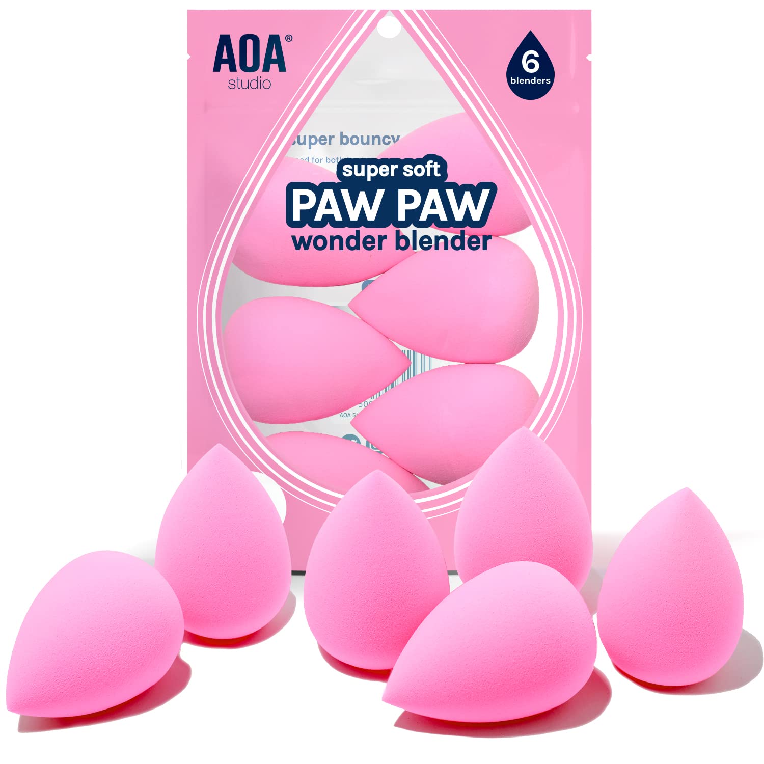 AOA Studio Wonder Blender Set packaging showing latex-free sponges for gentle makeup application