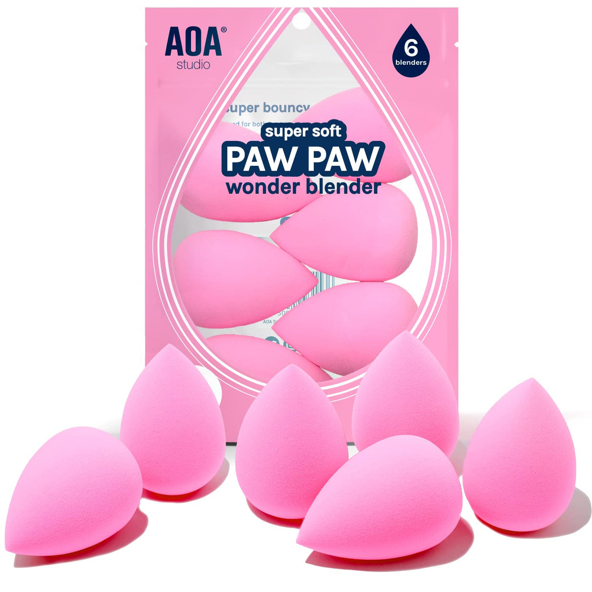 AOA Studio Wonder Blender Set packaging showing latex-free sponges for gentle makeup application