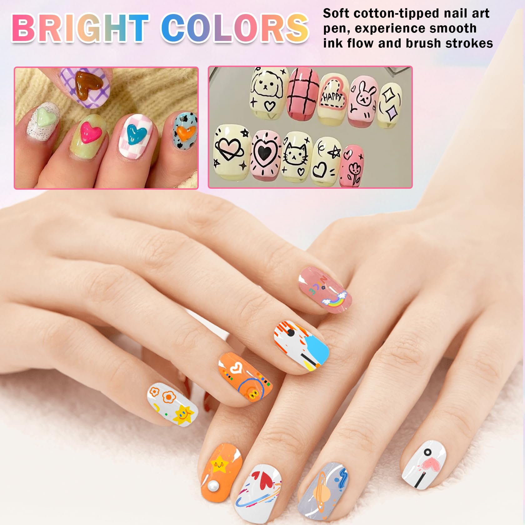 AOAZXBB dibujo ornamental en uñas con trazos simples.
