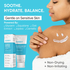 AOBBIY Niacinamide ingredient graphic emphasizes balancing skin for a clearer look.