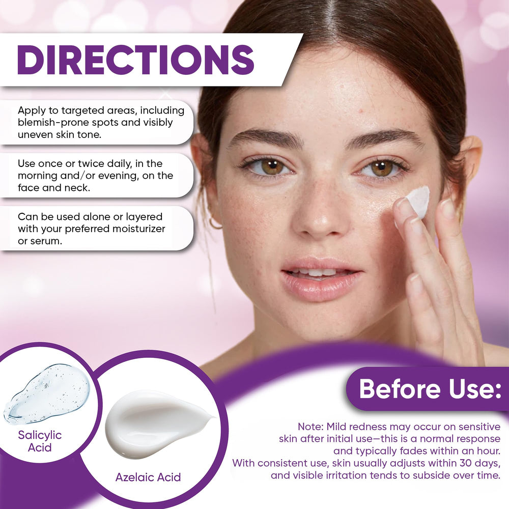 AOBBIY Azelaic Cream pores close-up demonstrates clear pore care.