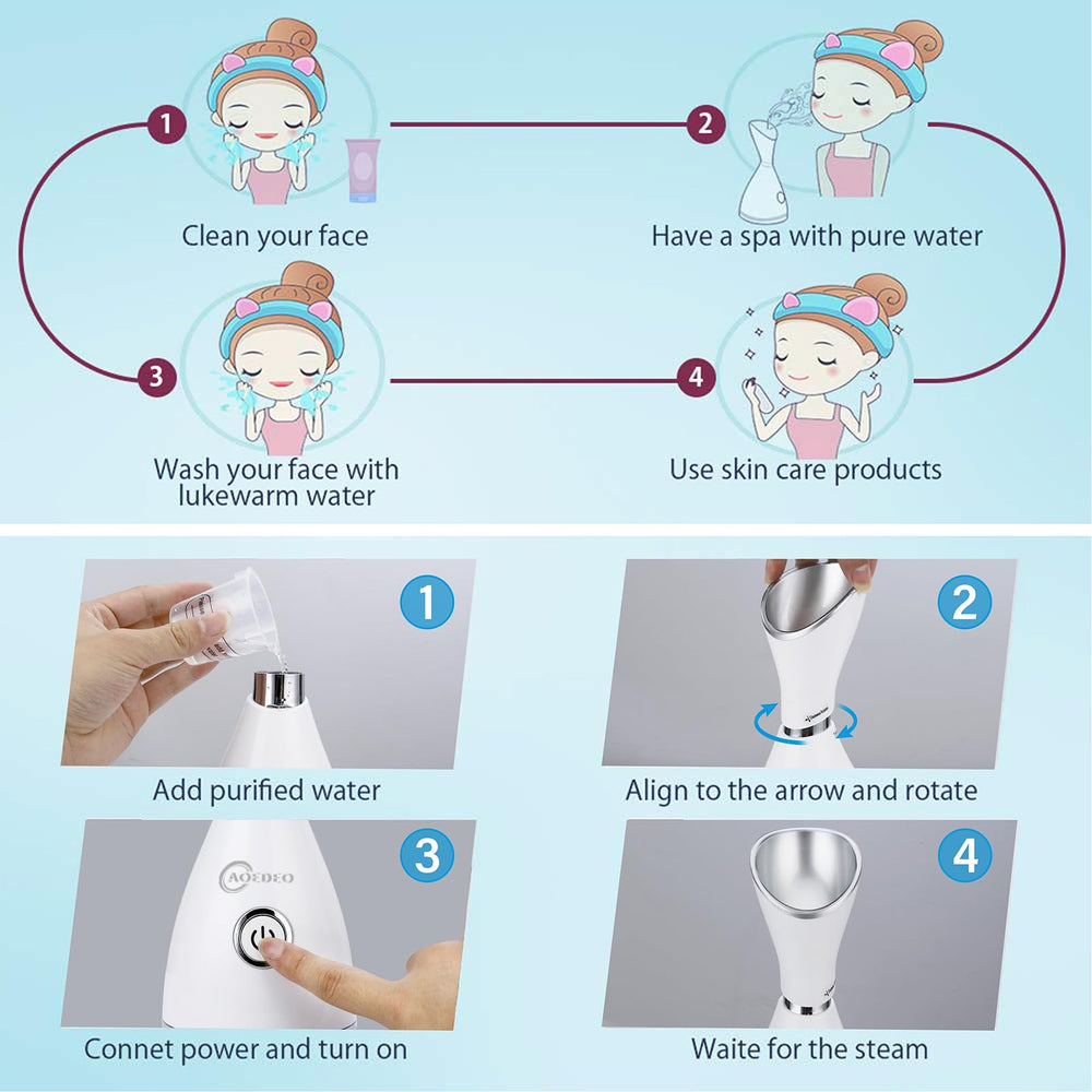 AOEDEO Nano Ionic Face Steamer eco materials for safe facial use.