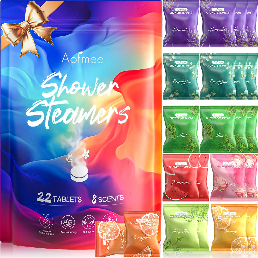 Aofmee 22-pack shower steamers neatly packaged for gifting and daily spa-like showers.