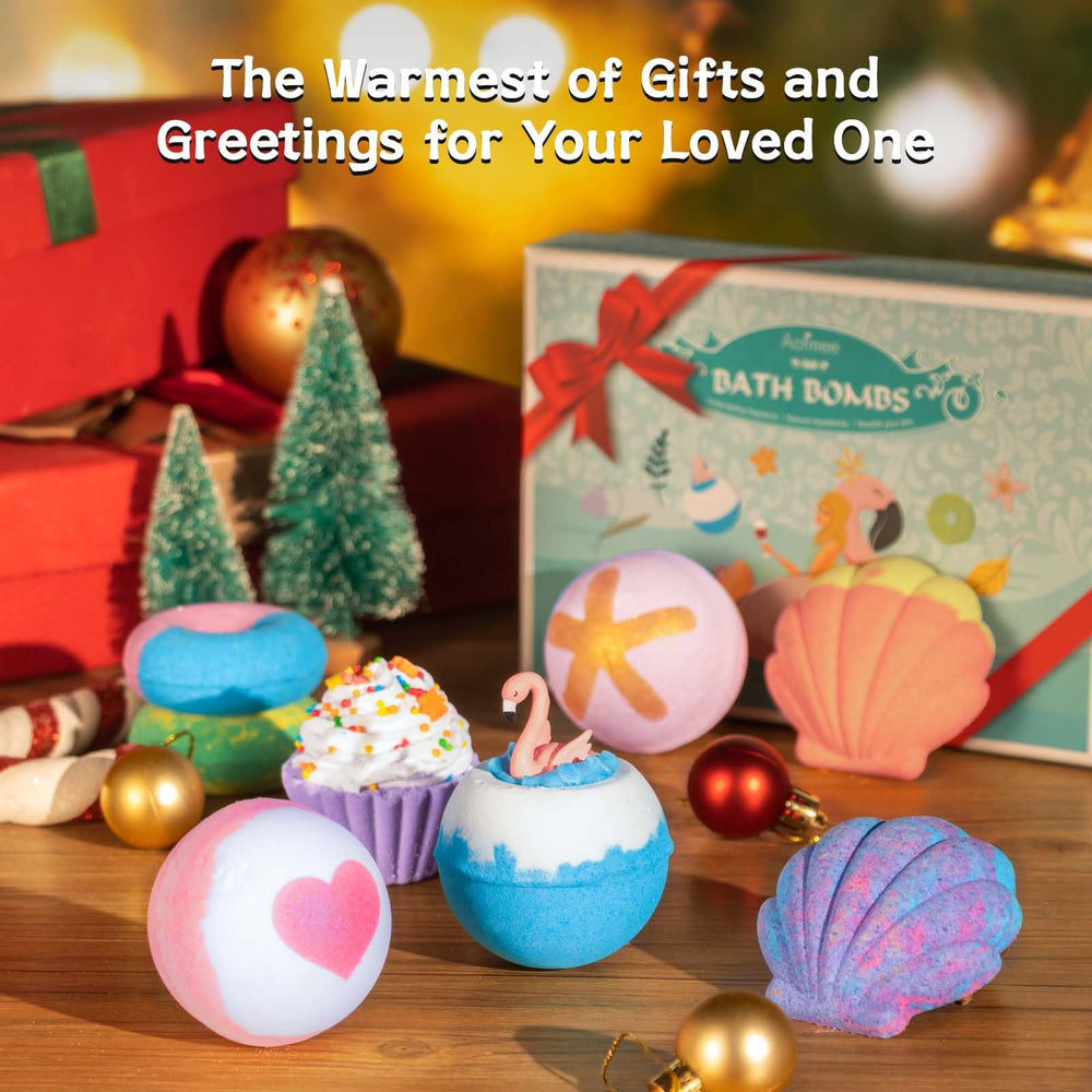 Aofmee flamingo ornament included with bath bombs for playful spa charm