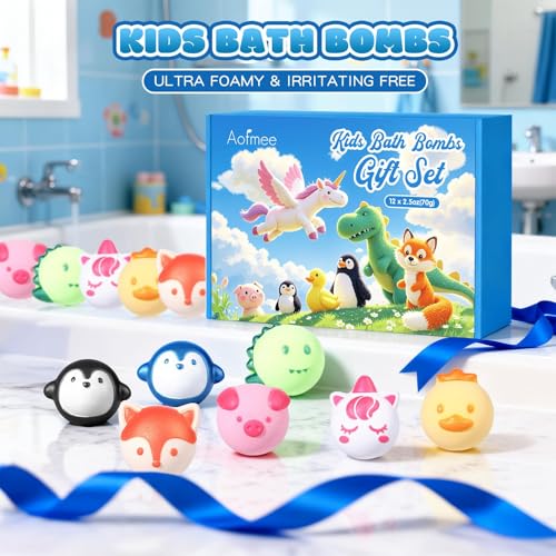 Aofmee bath bombs with fruity aromas brightening kids' bath ritual