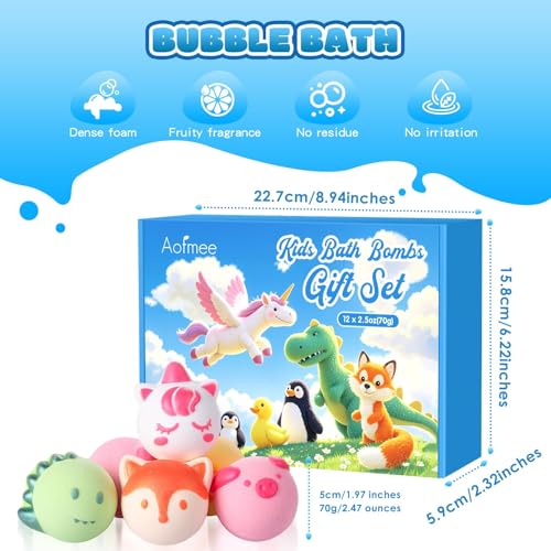 Aofmee bath bombs kid-friendly bath time with colorful bubbles