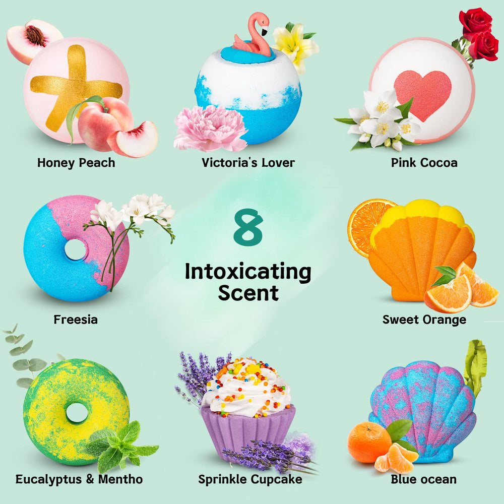 Aofmee pink cocoa swirl bath bomb dissolving with mood-enhancing aroma