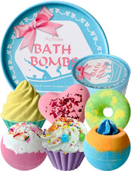 Aofmee bath bombs set of 6 with vibrant colors for a relaxing soak and mood lift.