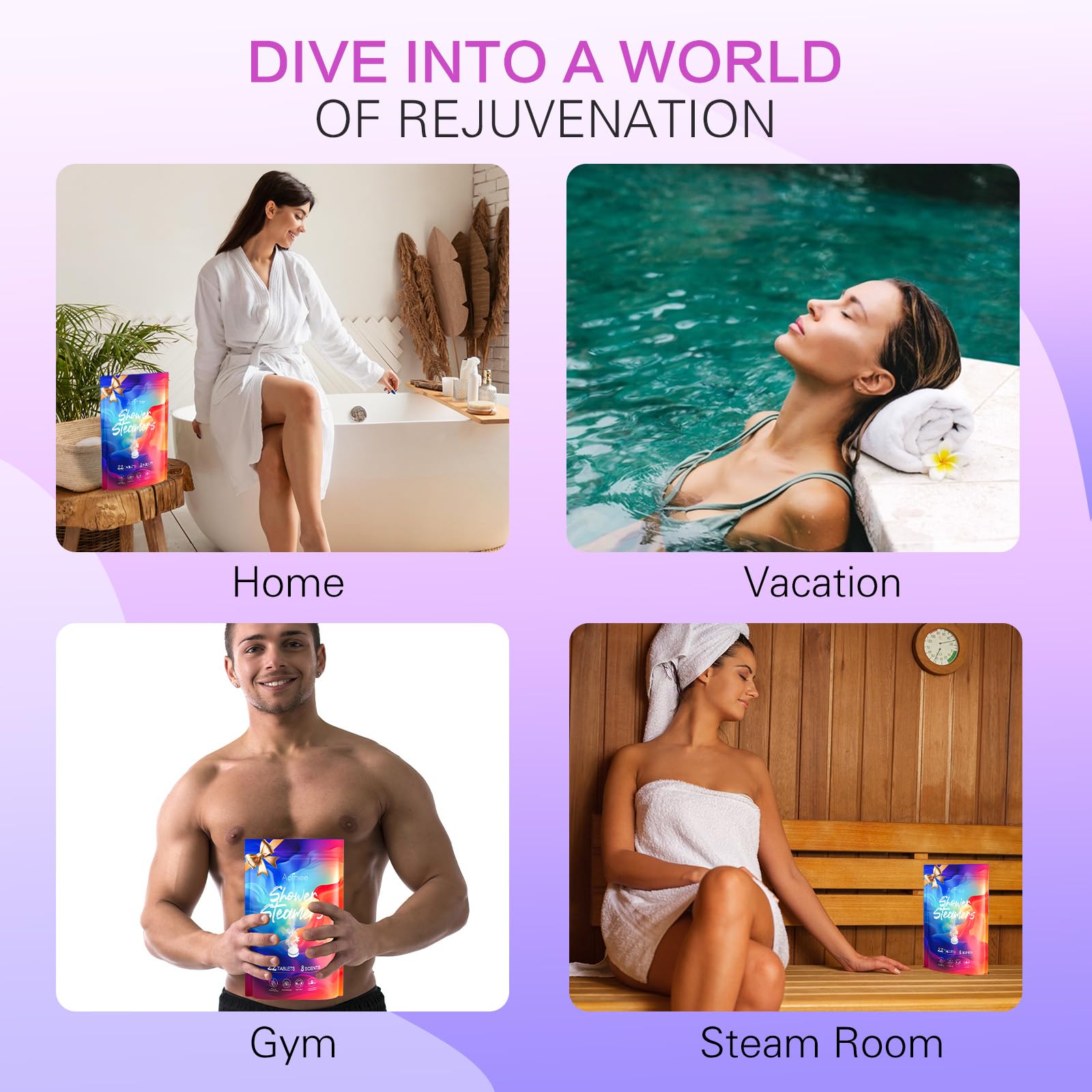 Aofmee long-lasting melt releases aroma through your shower routine.