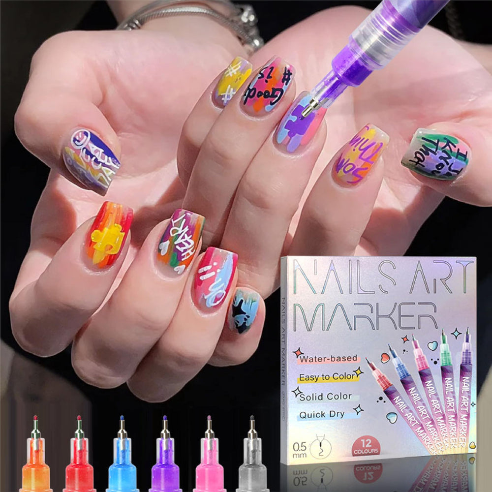 AOKELEON nail art pens easy to use flow from shake and press