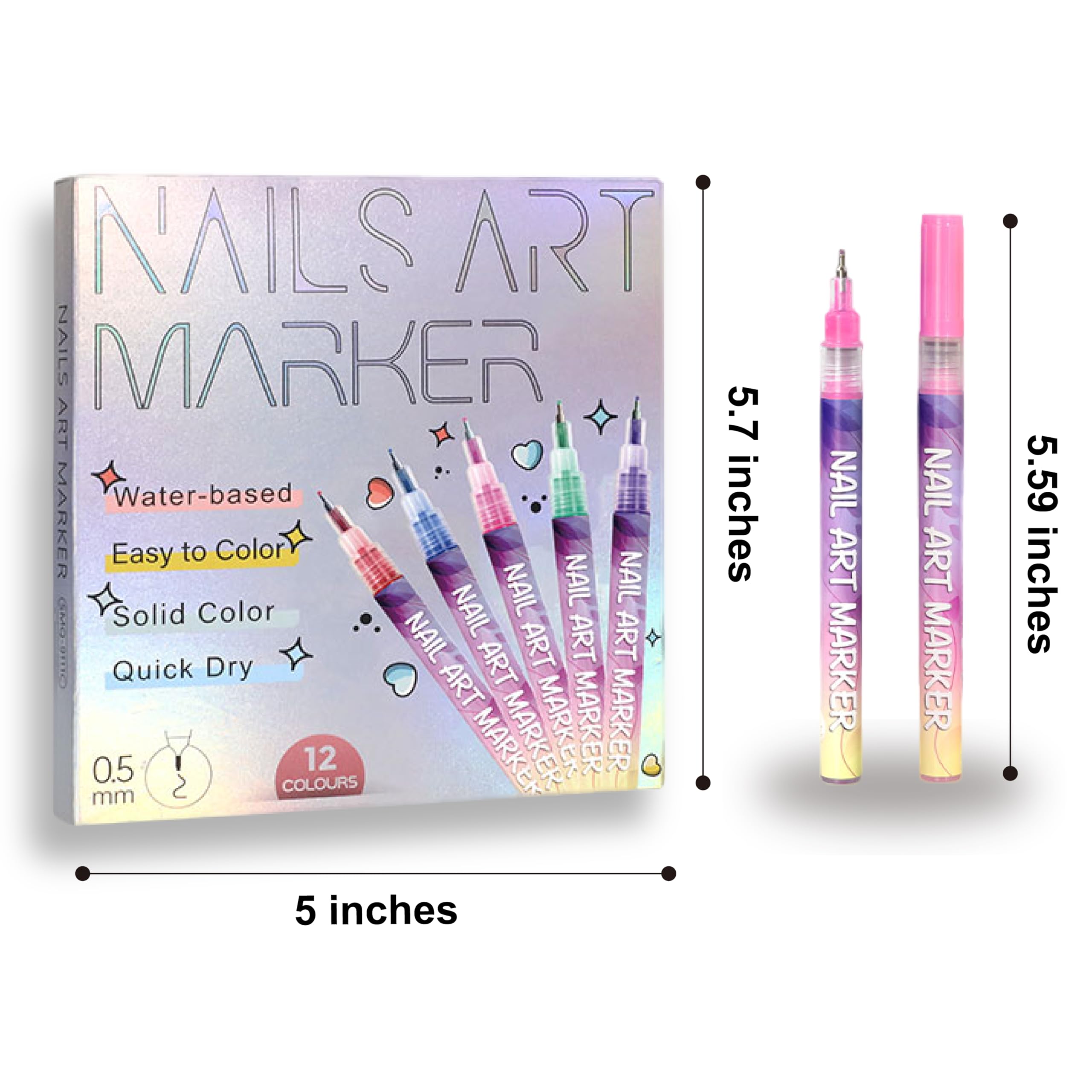 AOKELEON nail art pens flat lay packaging organized kit for at home nails