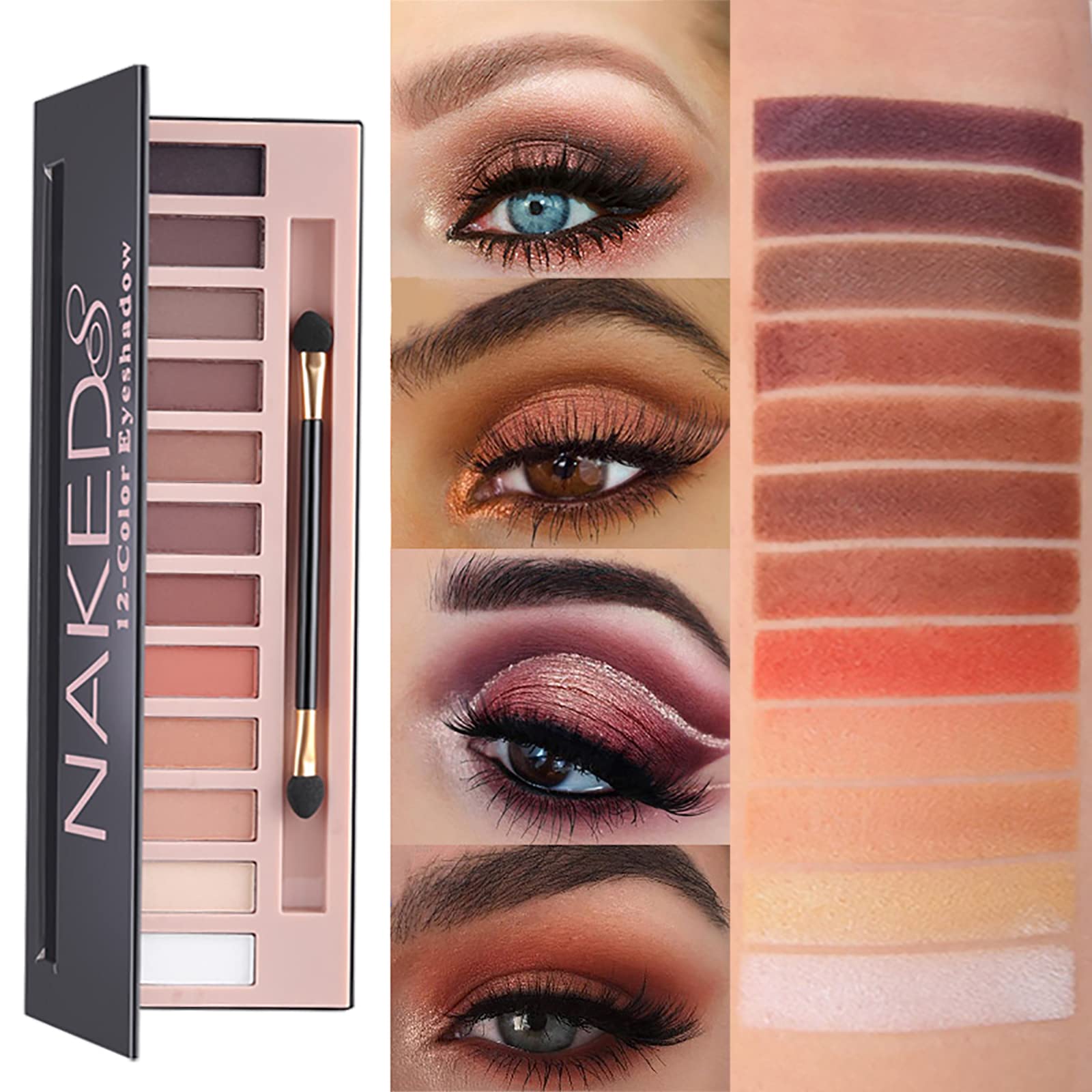 AOLIKOKO 12-Color Pro Makeup Kit winged eyeliner stamp supports quick, precise lines.