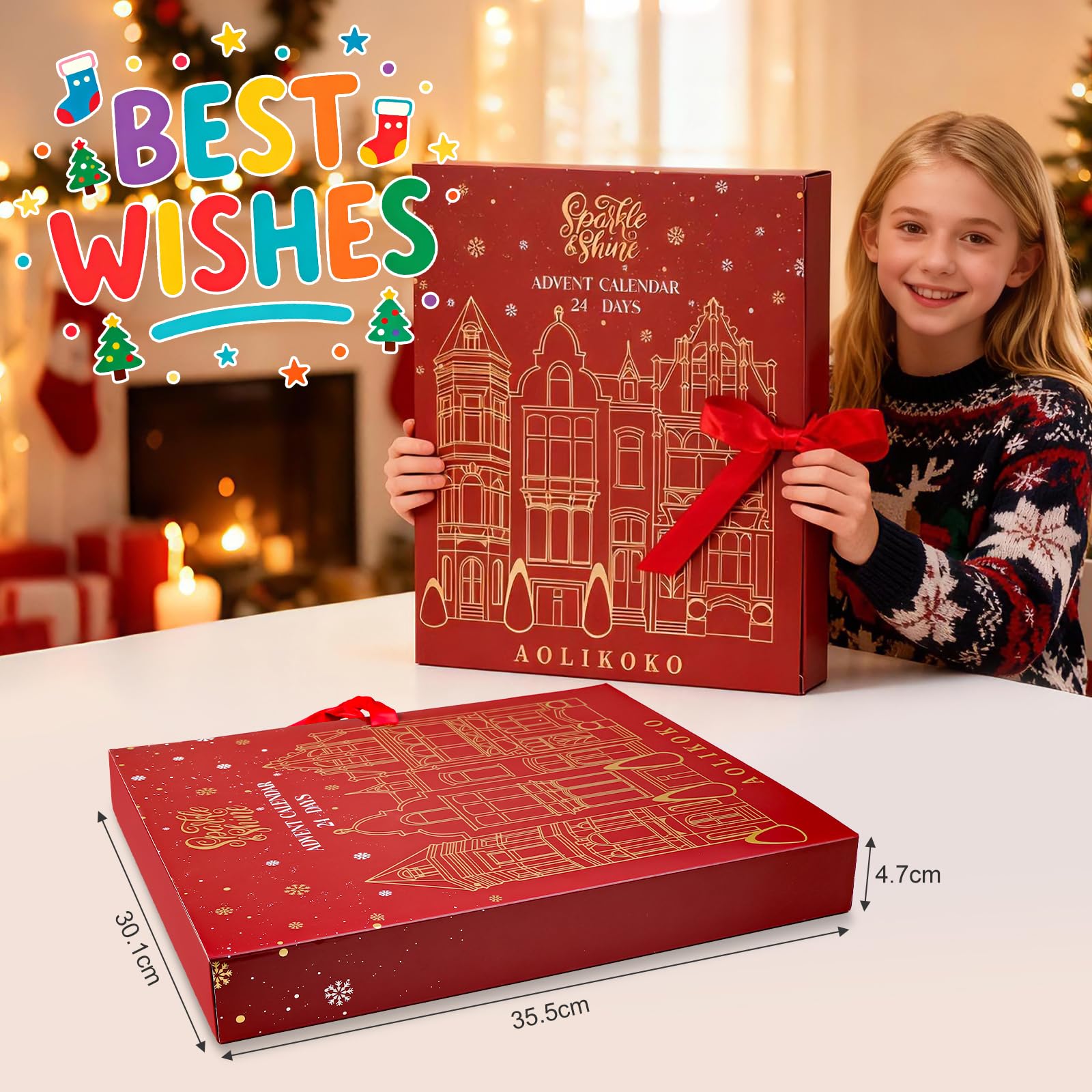 AOLIKOKO makeup advent calendar 2025 lipstick set provides color variety for seasonal outfits.
