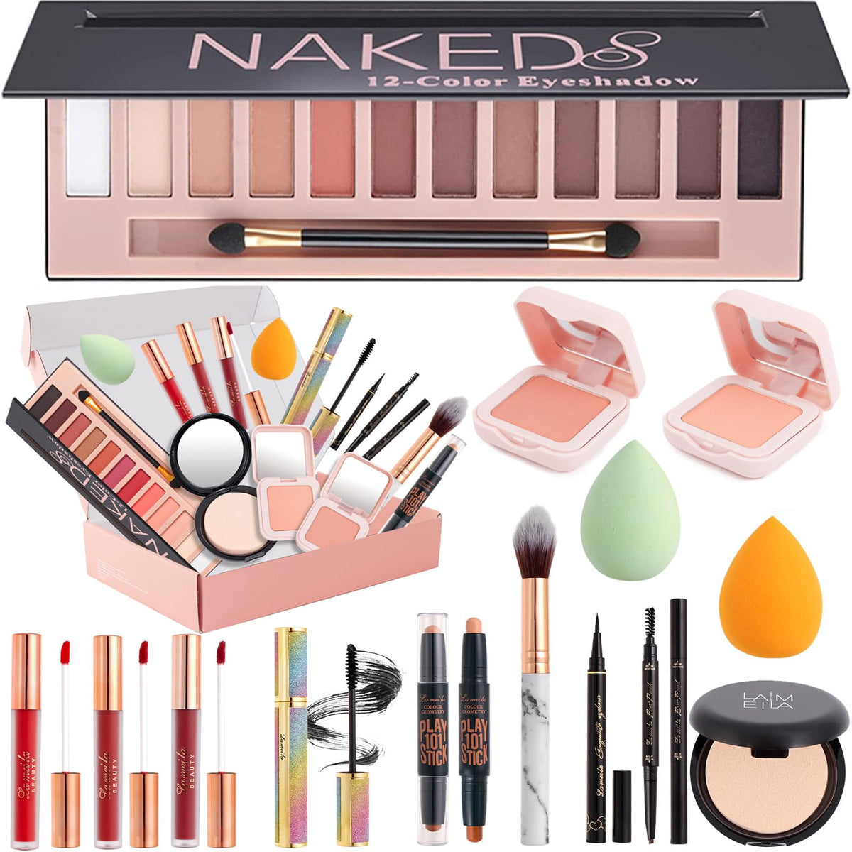 AOLIKOKO 12-color eyeshadow palette with rich pigments for versatile daily looks.