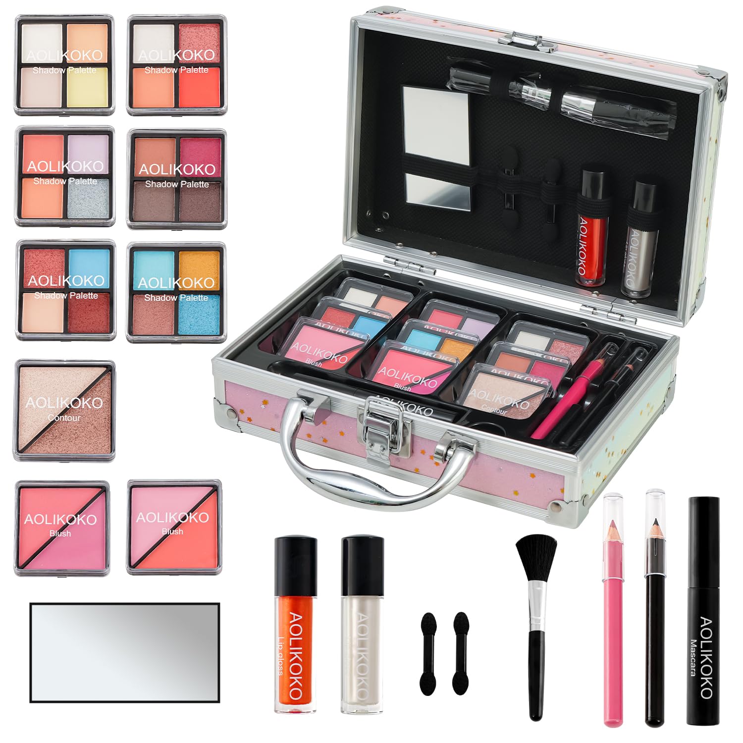 AOLIKOKO makeup kit set B blush complements cheek color with a natural glow