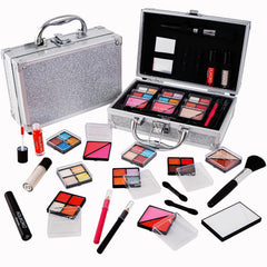 AOLIKOKO makeup kit train-case open for on-the-go touch-ups and easy organization