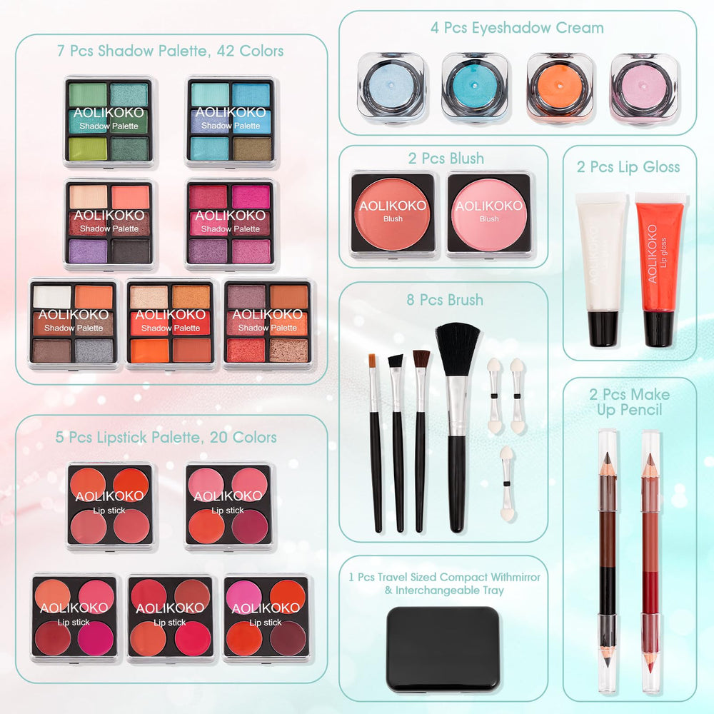 AOLIKOKO makeup kit lip gloss 2 pcs for shiny, hydrating finish.