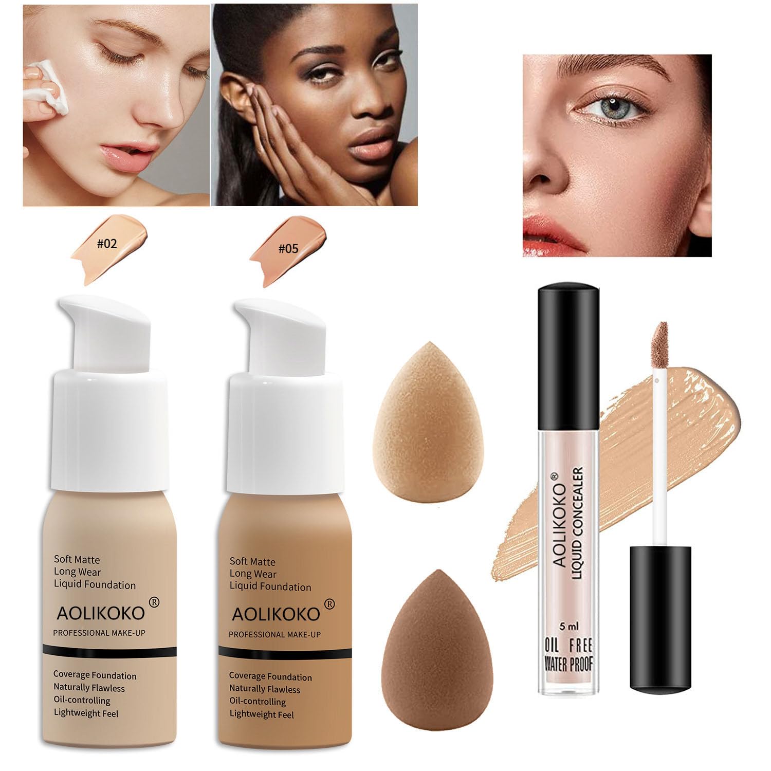 AOLIKOKO makeup kit lip gloss and lipstick colors for bold, lasting lip definition