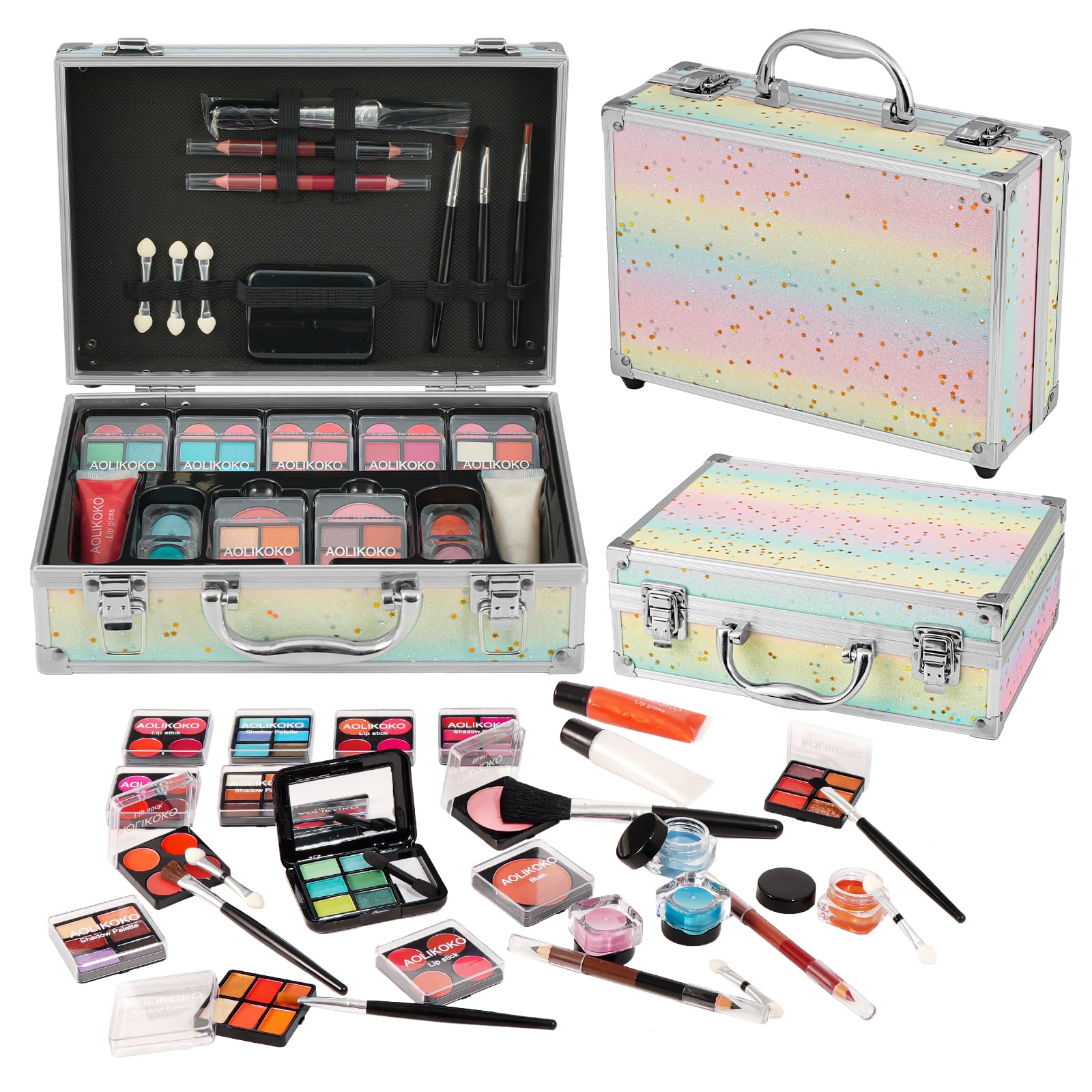 AOLIKOKO makeup kit shadow palette 42 colors for versatile day-to-night looks.