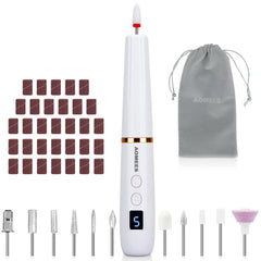 AOMEES cordless nail drill with 360 ring light shows portable salon-grade care