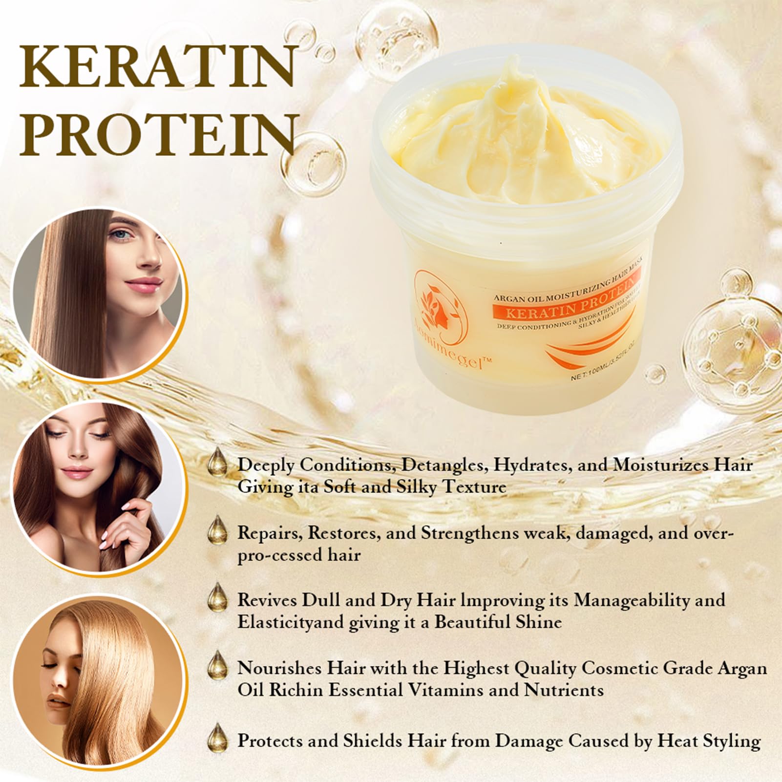 Aomimegel collagen hair mask delivers glossy shine and a healthy-looking finish.