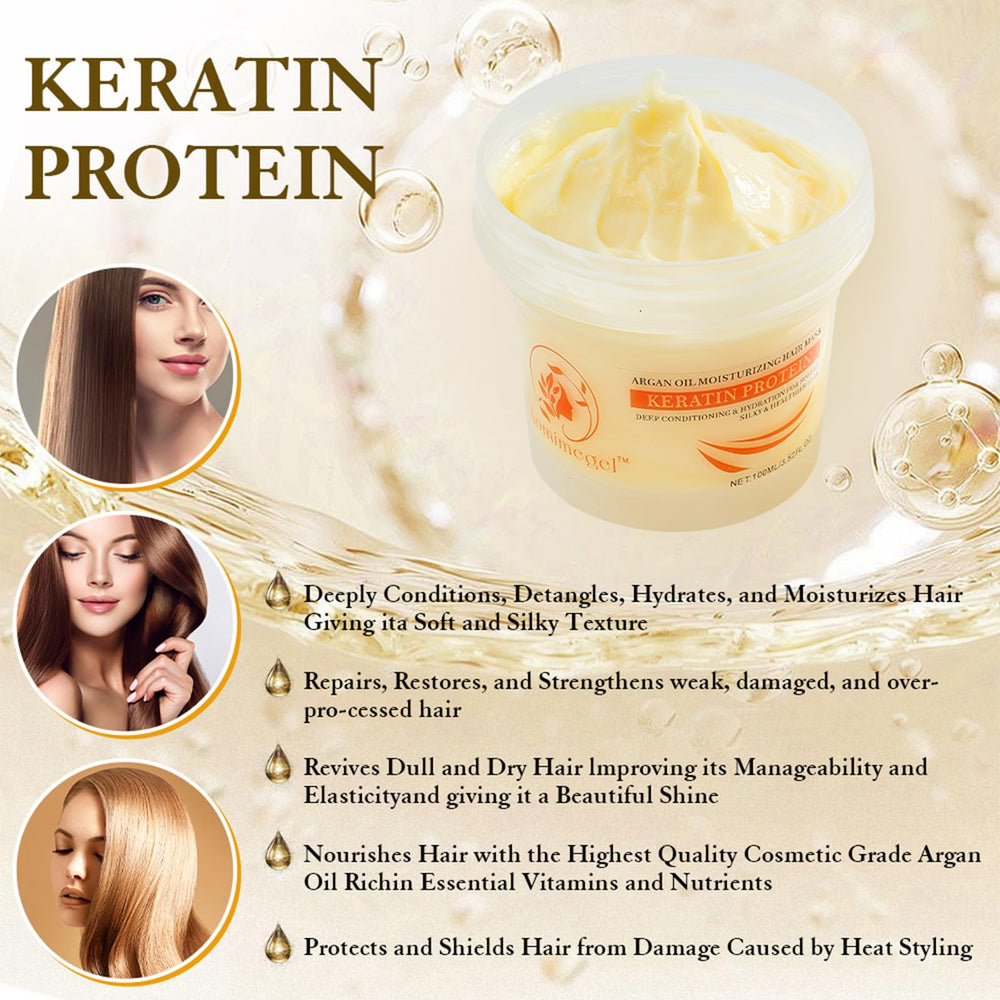 Aomimegel collagen hair mask delivers glossy shine and a healthy-looking finish.