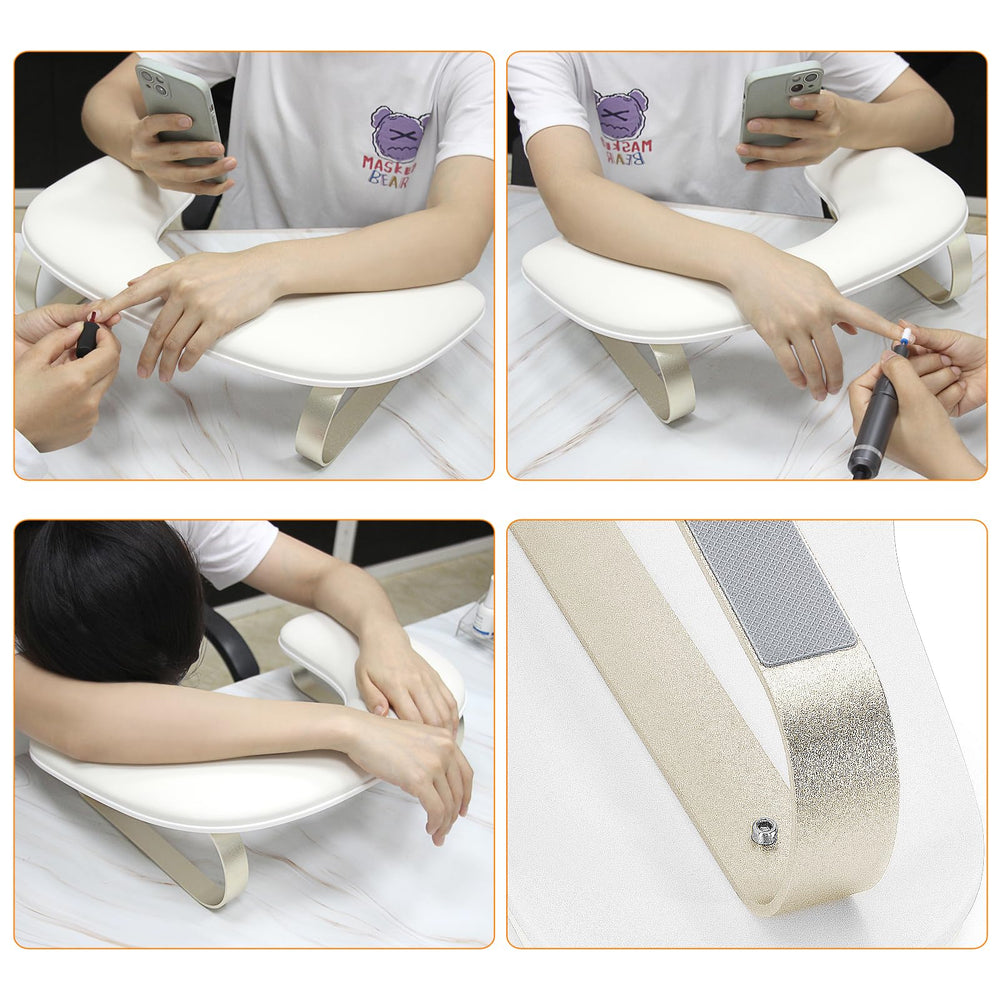 AONOLOVO arm rest fits most nail lamps for space-saving setup.