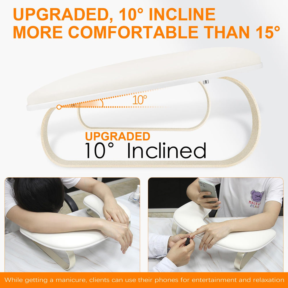 AONOLOVO U-shaped nail arm rest provides stable positioning during manicures.