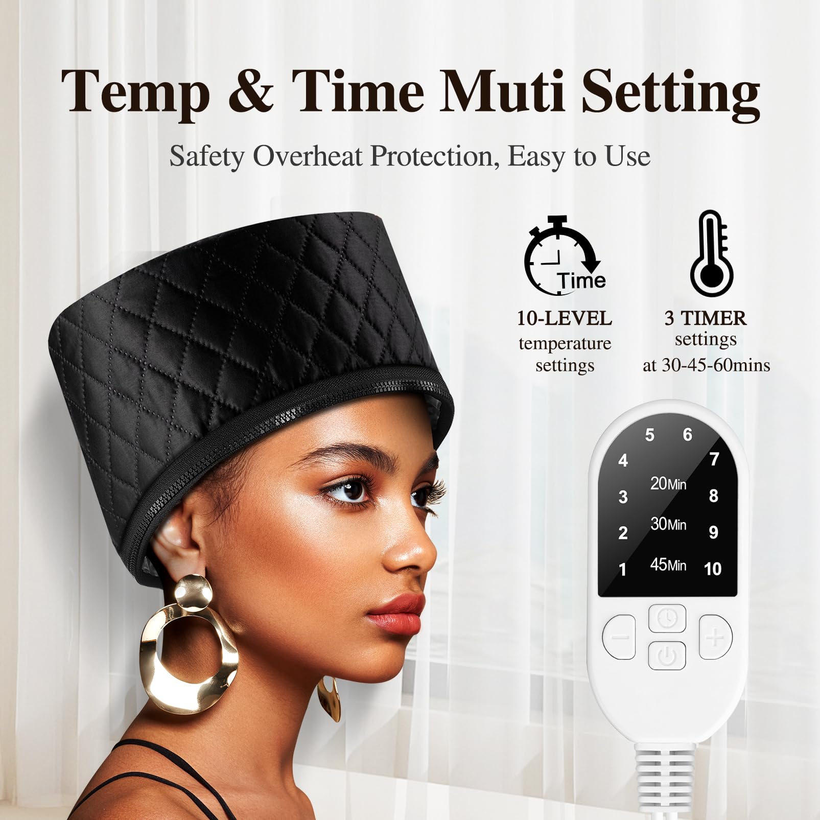 aopow heat cap timer modes demonstrating three session options