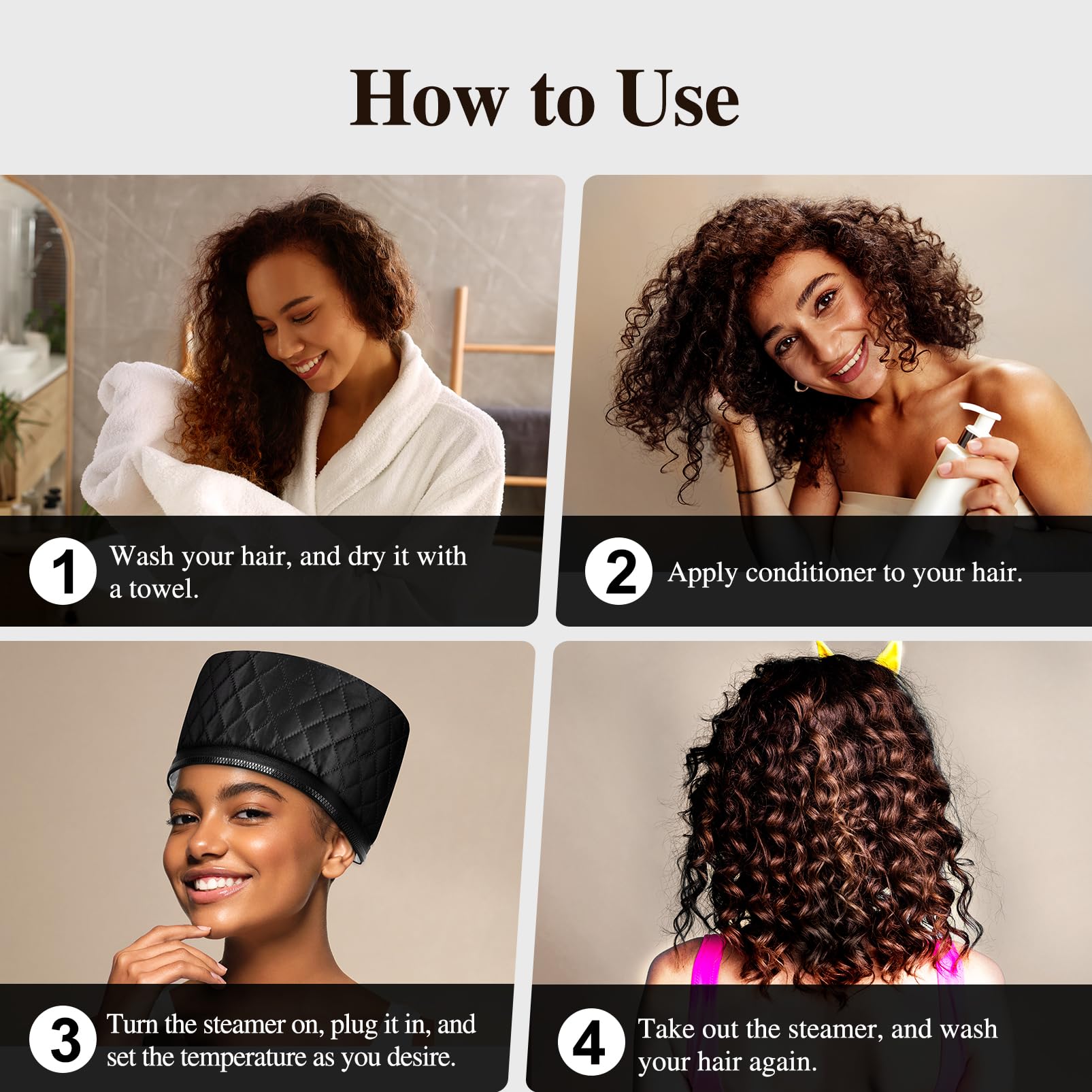 aopow heat cap covering head during treatment for full coverage