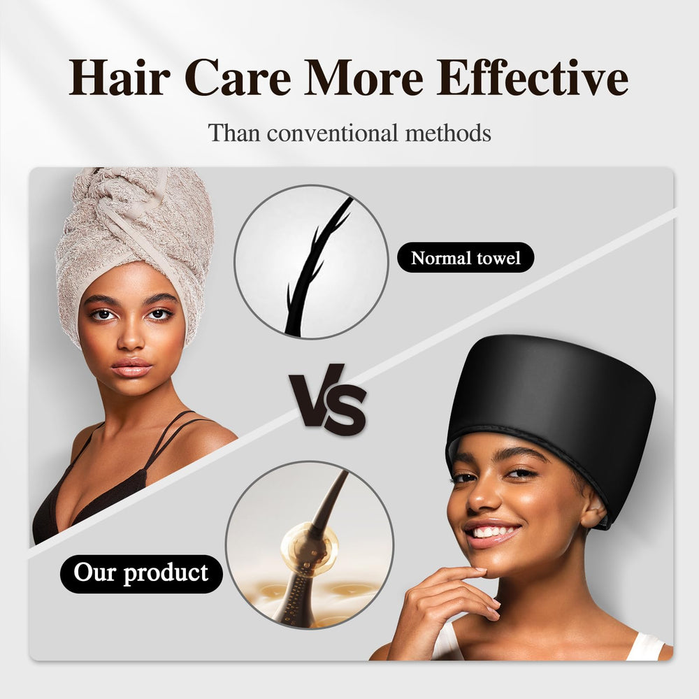 aopow heated-steamer-cap in-use delivers gentle heat for product absorption