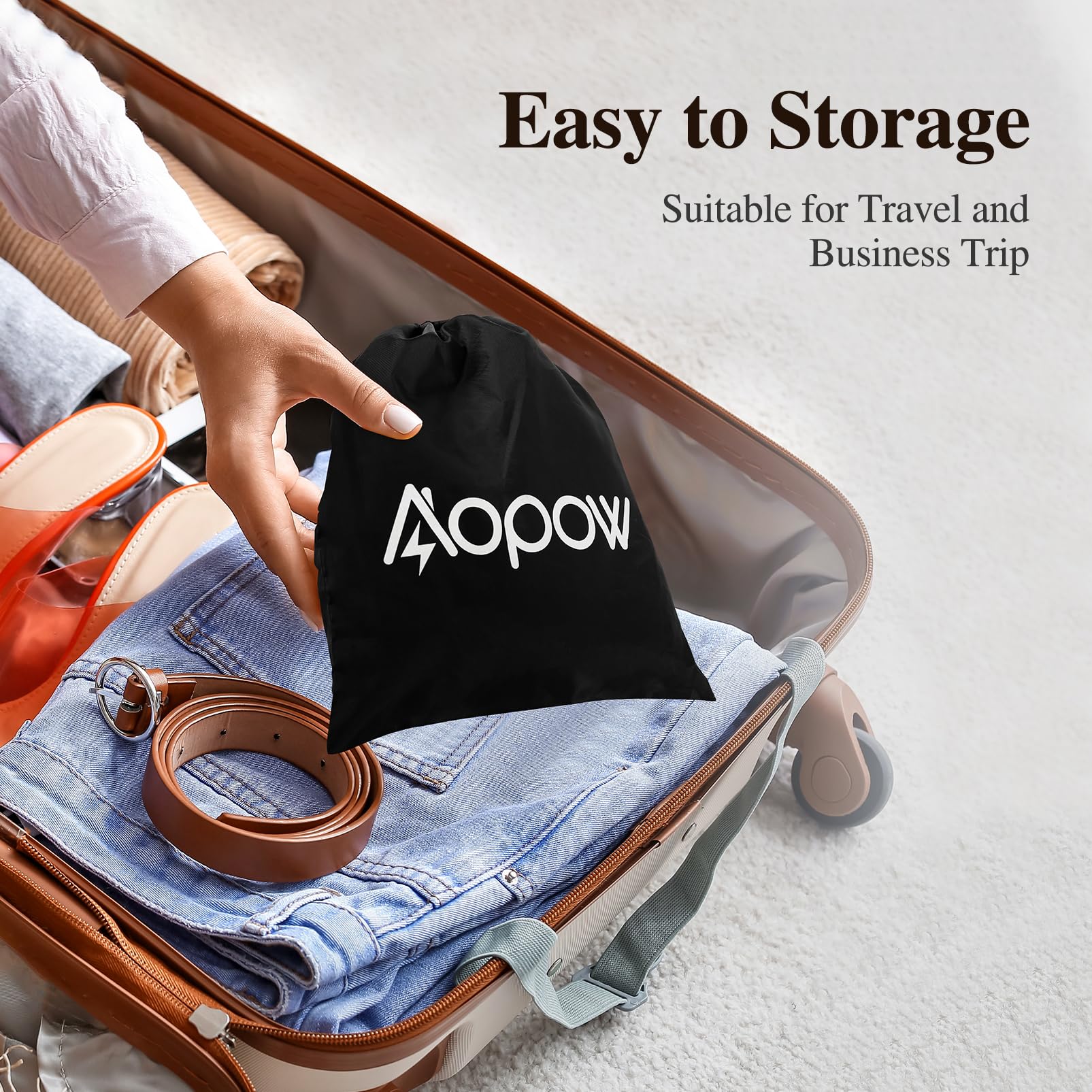 aopow steamer cap travel-compact image shows portability for home and trips.