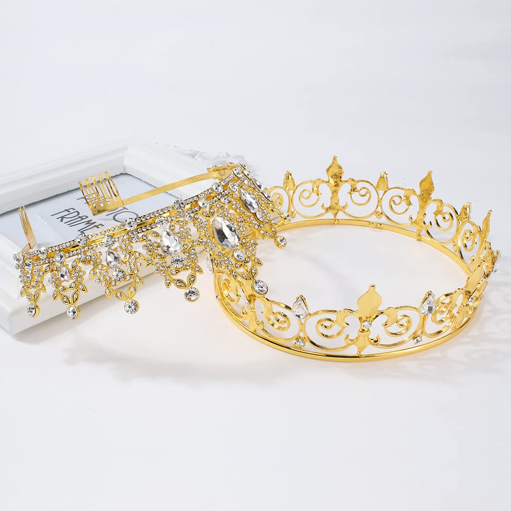 AOPRIE Christmas gift tiara in gold for festive celebrations